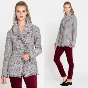 NIC+ZOE Up to Date Tweed Multicolor Collared Sweater Jacket Twee Neutral NWOT